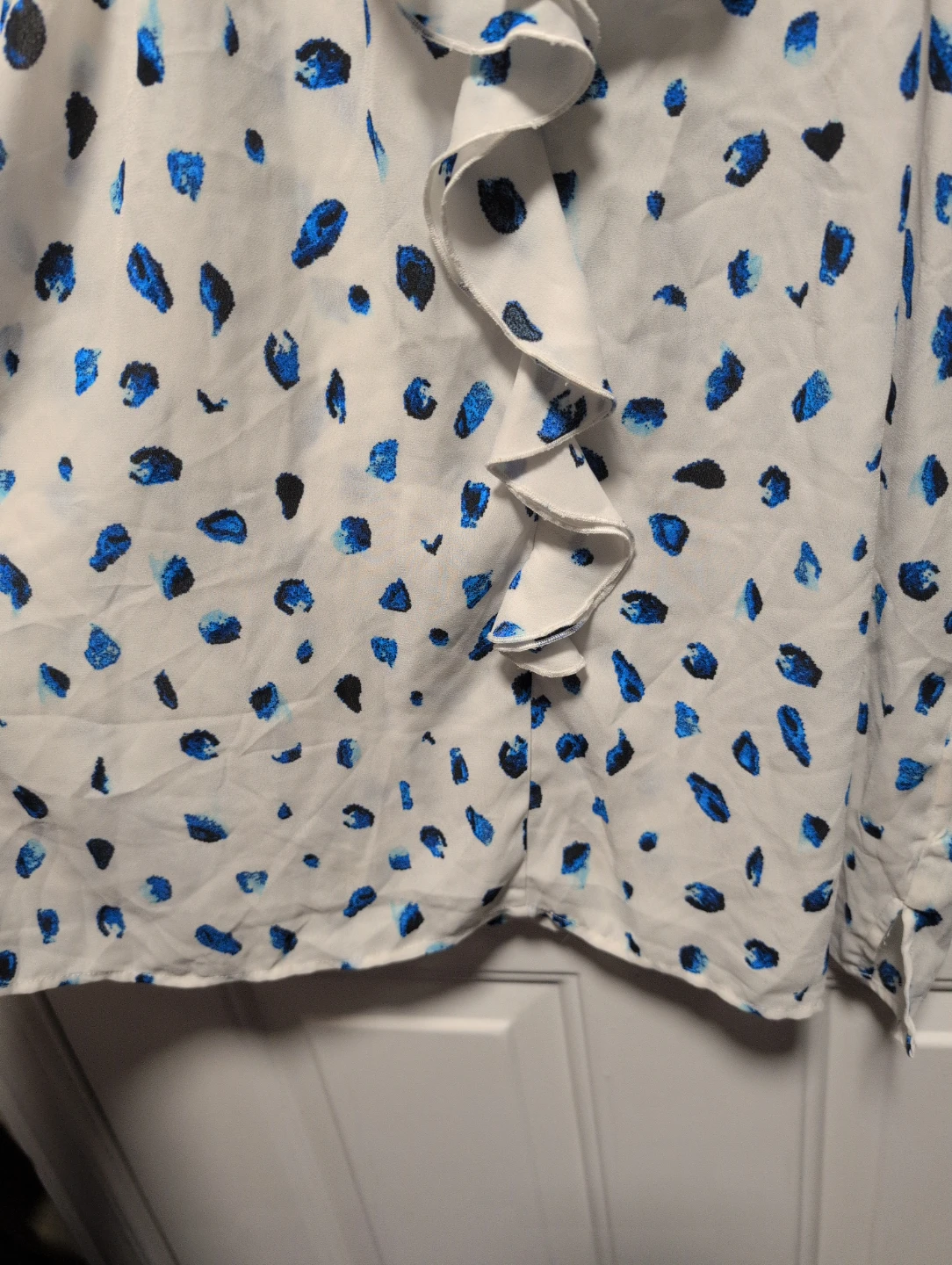White & Blue Print Halter Top - photo 3