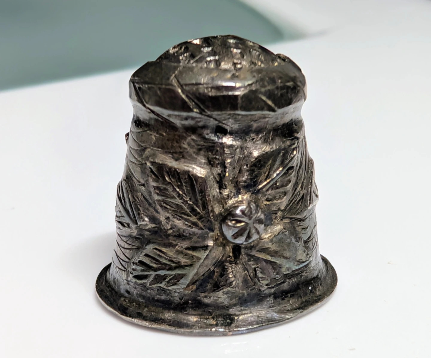 Vintage 1900's Sterling Silver Intricately Designed Thimble