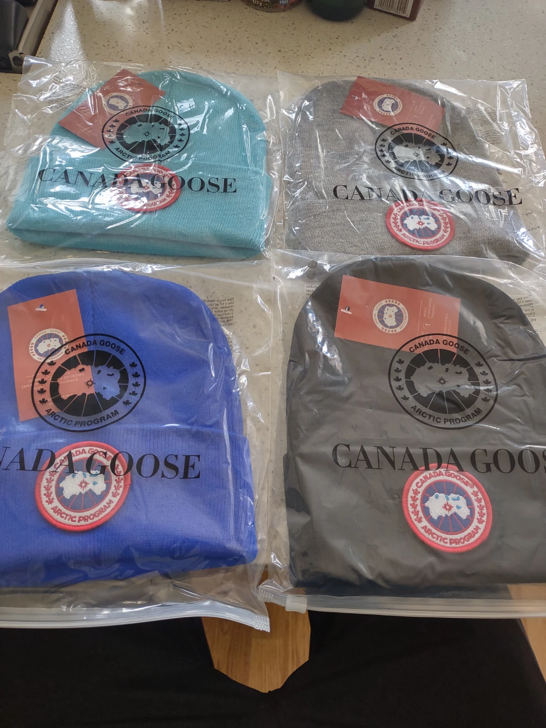Canada Goose Beanies (Blue, Teal, Gray, Black)