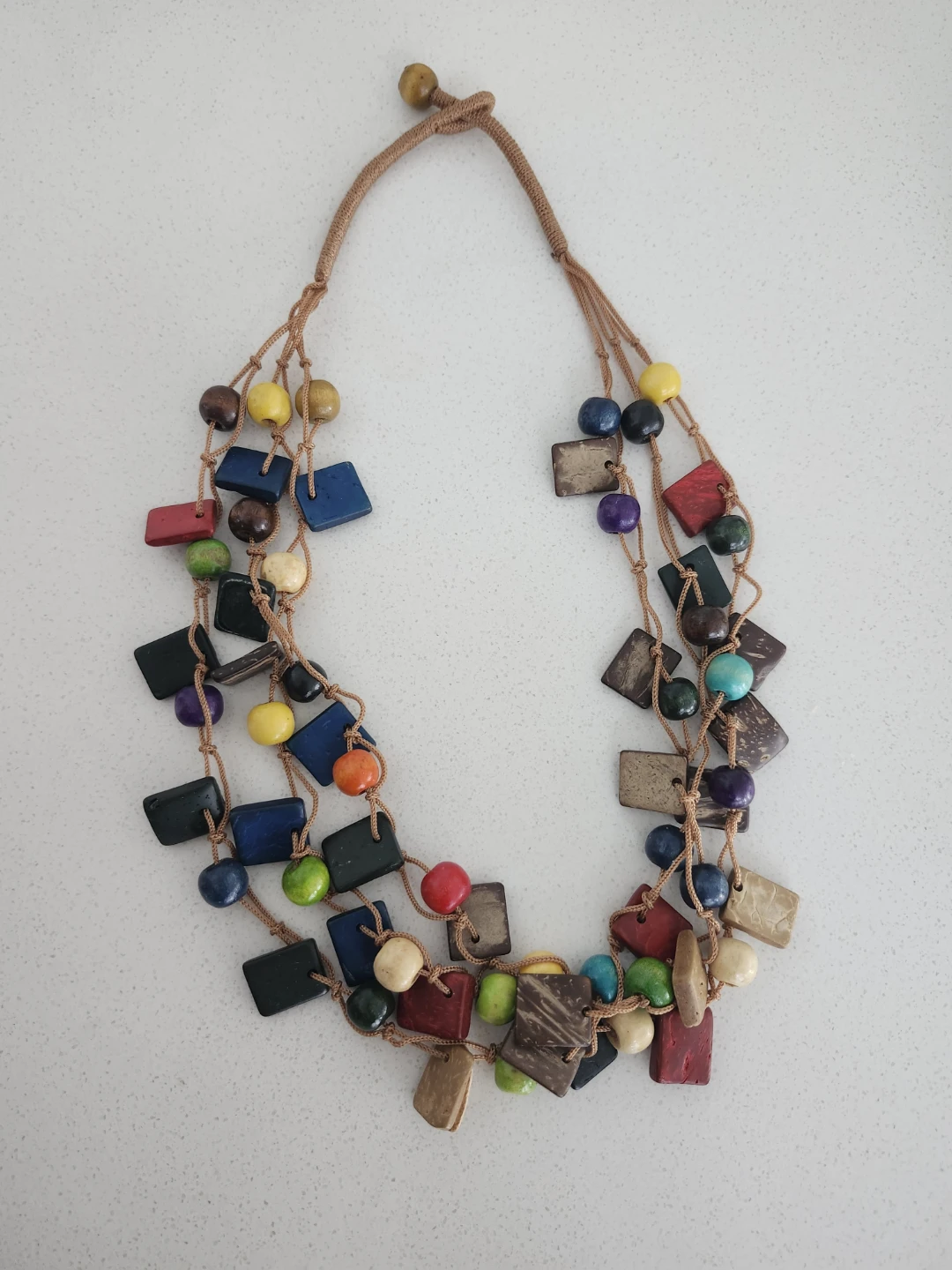 Colorful Wood Bead Necklace - photo 3