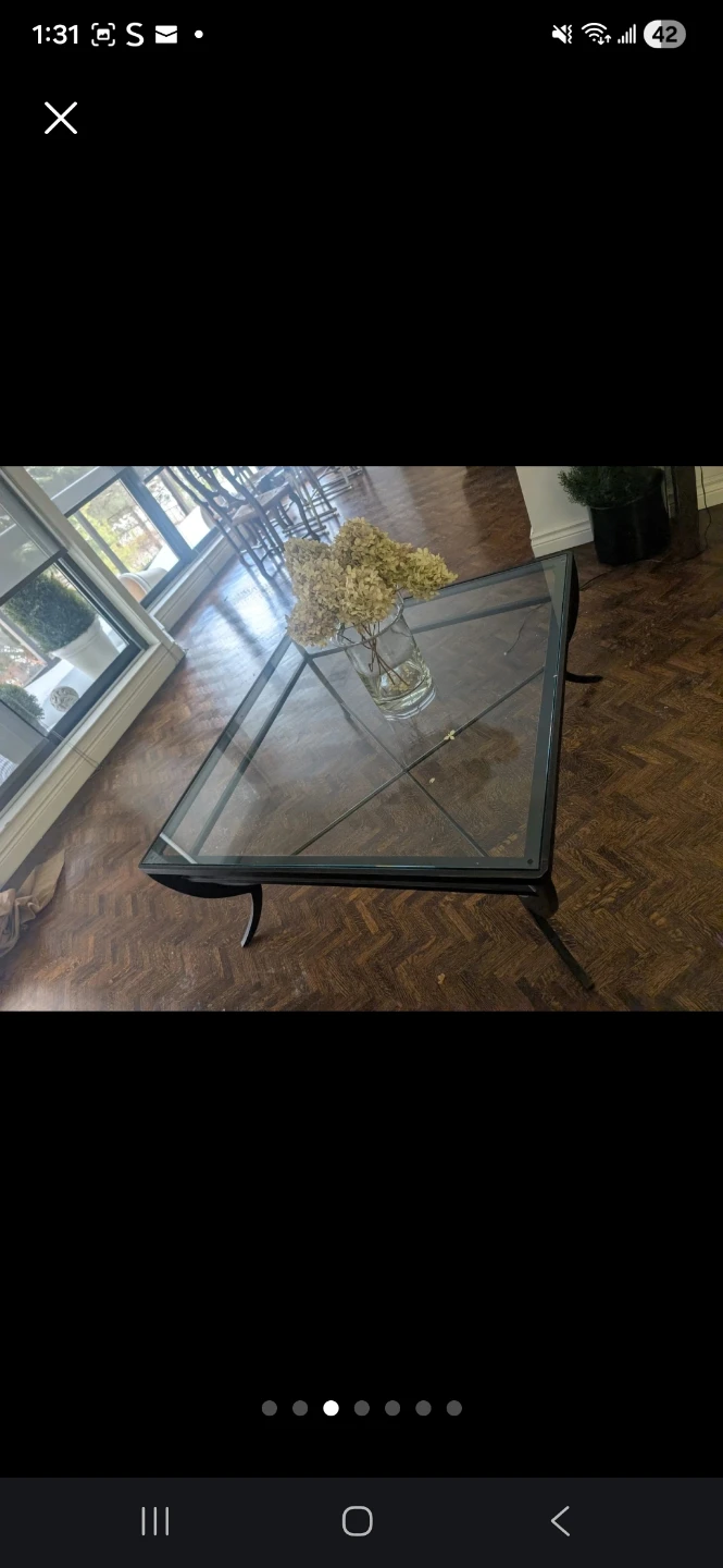 Glass and Metal Coffee Table - photo 2