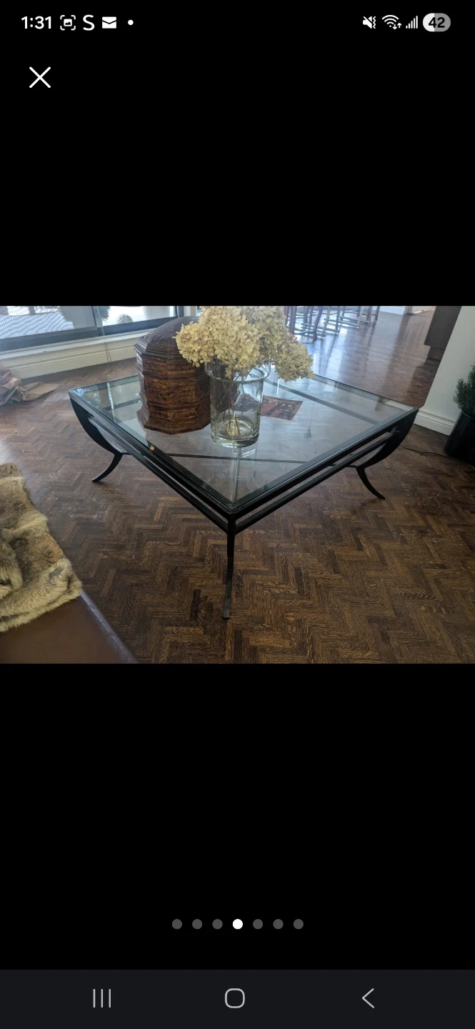 Glass and Metal Coffee Table - photo 3