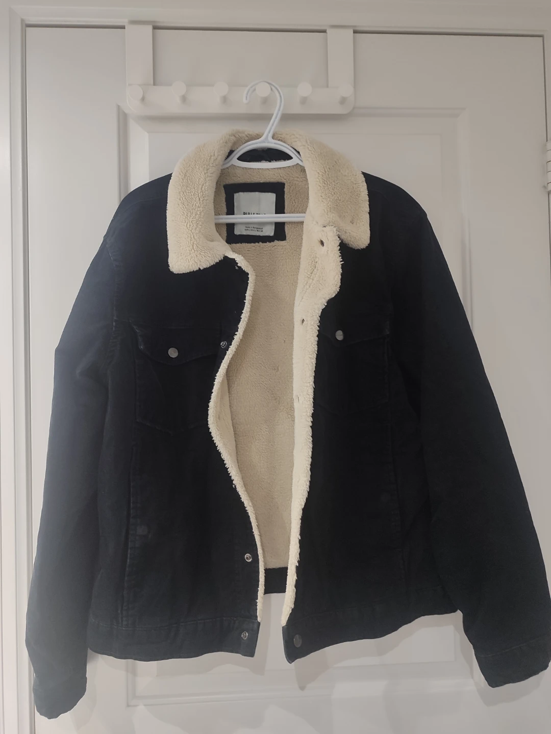 Black Sherpa Lined Denim Jacket - photo 2