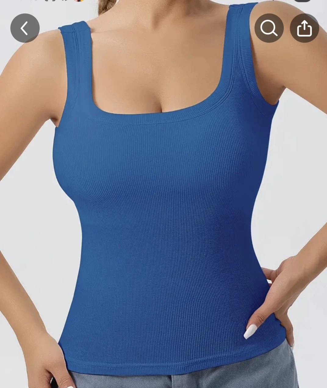 Blue Ribbed Tank Top - photo 2