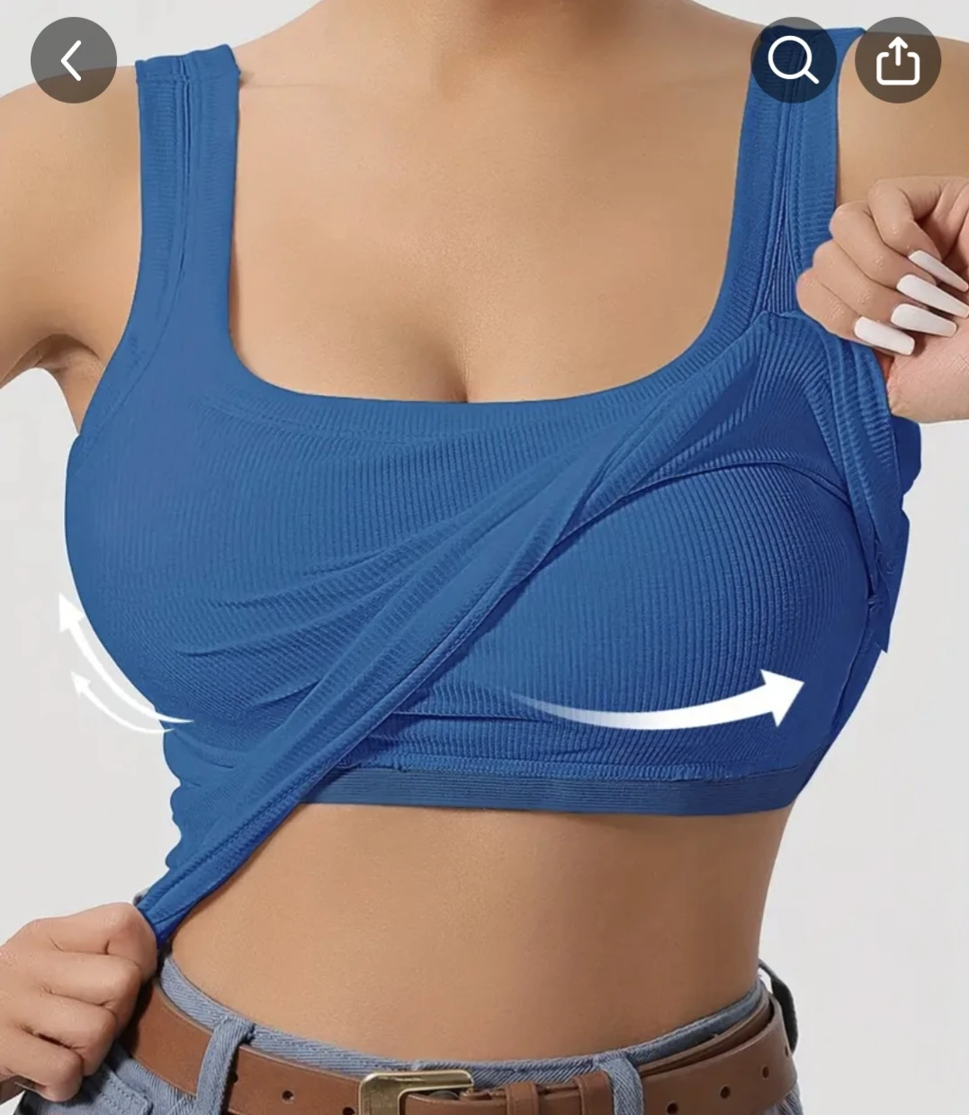 Blue Ribbed Tank Top - photo 3