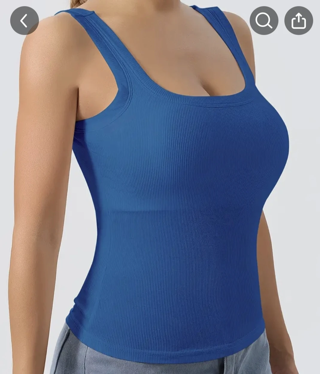 Blue Ribbed Tank Top - photo 4