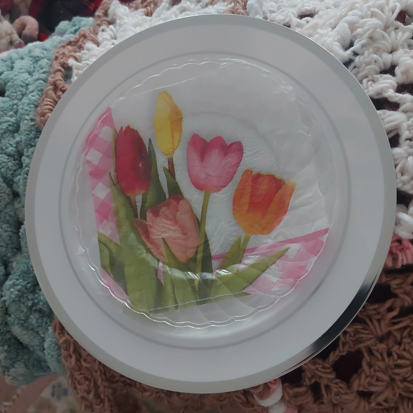 Decorative Plate with Tulips