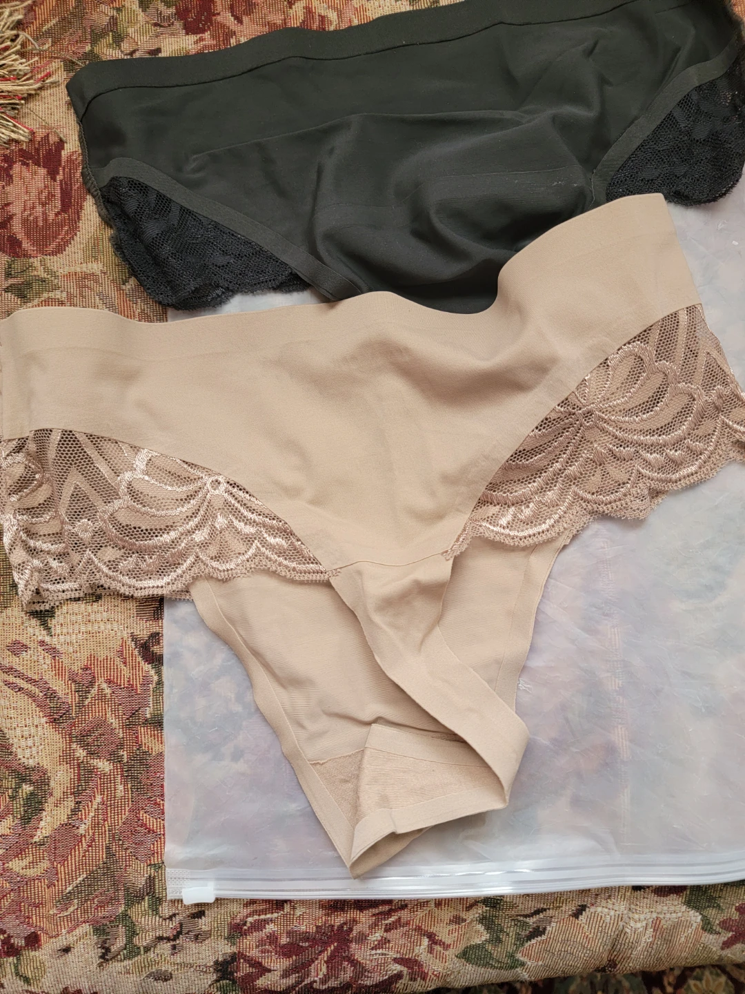 2 Pairs of No-Show Lace Trim Underwear - photo 2