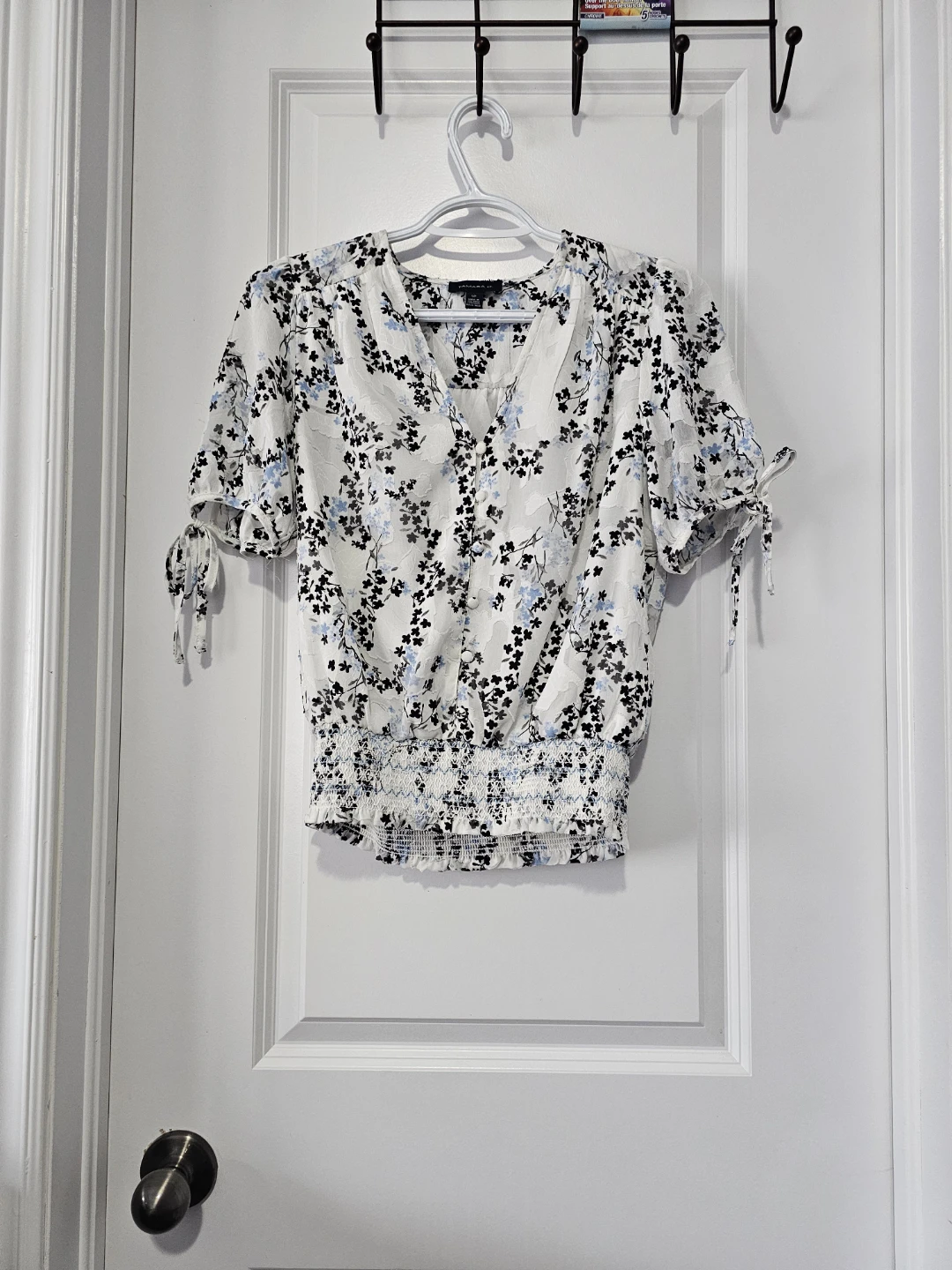 White Floral Blouse