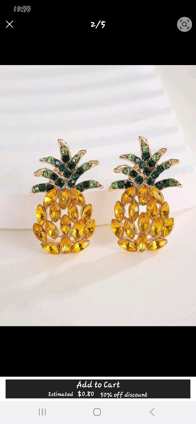 Pineapple Rhinestone Earrings