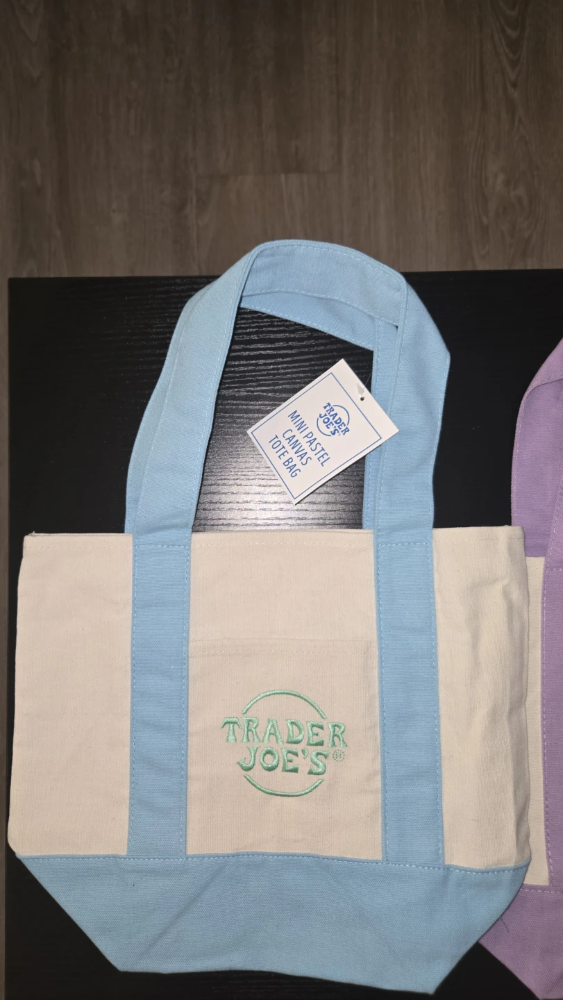 Trader Joe's Mini Pastel Canvas Tote Bag - photo 2