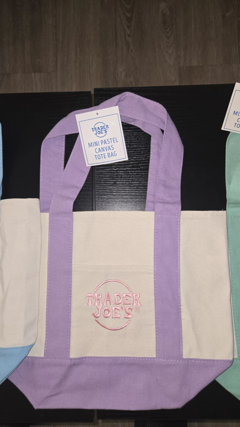 Trader Joe's Mini Pastel Canvas Tote Bag - photo 3