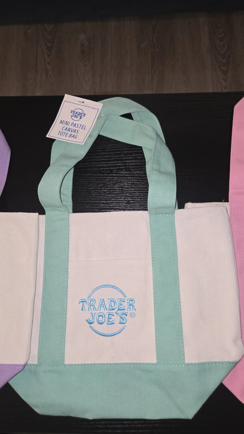Trader Joe's Mini Pastel Canvas Tote Bag - photo 4