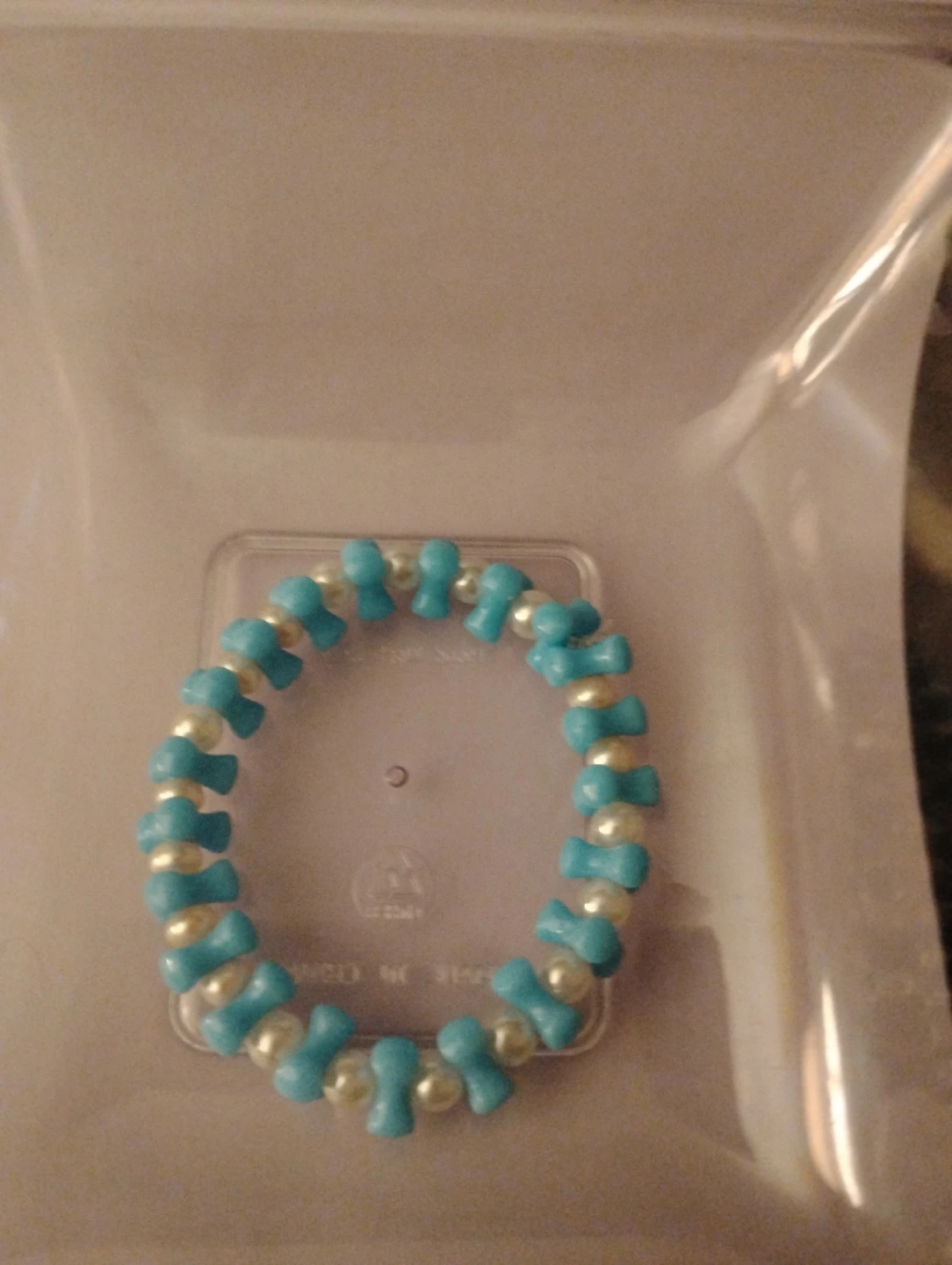 Blue and White Beaded Bracelet