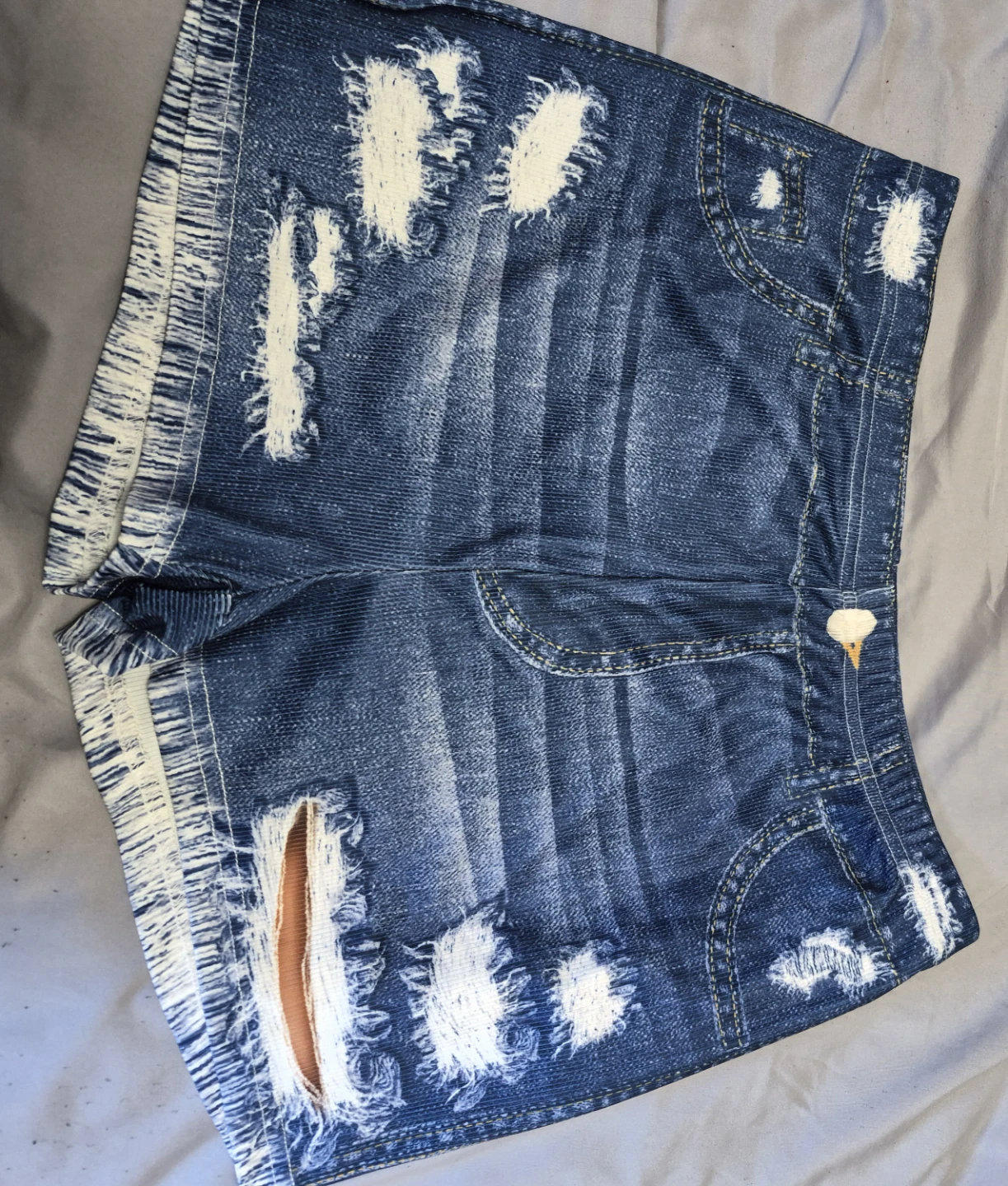 Distressed Denim Look Shorts - photo 3