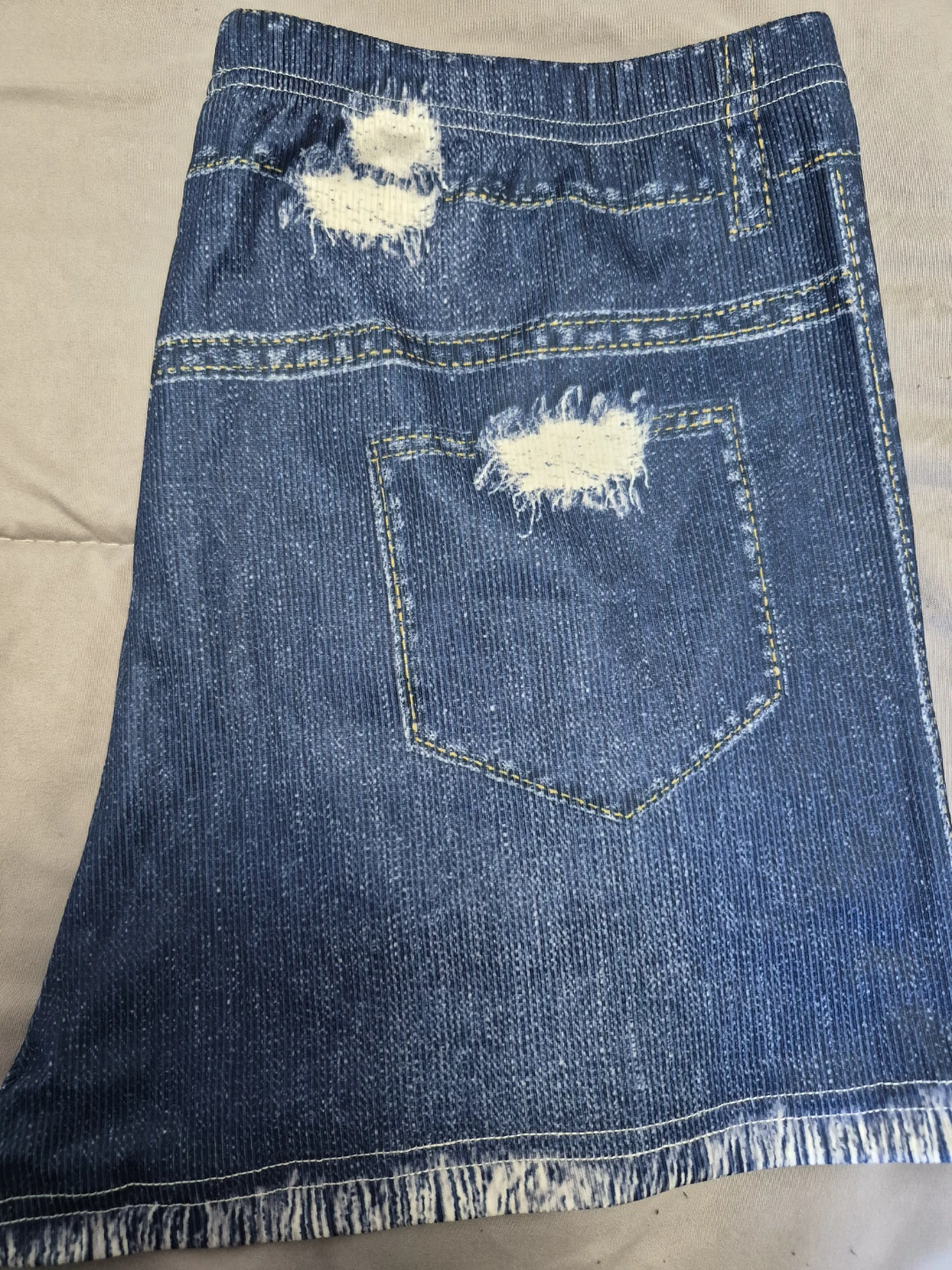 Distressed Denim Look Shorts - photo 4