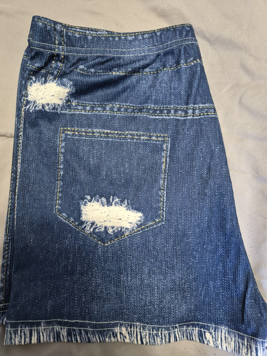 Distressed Denim Look Shorts - photo 5