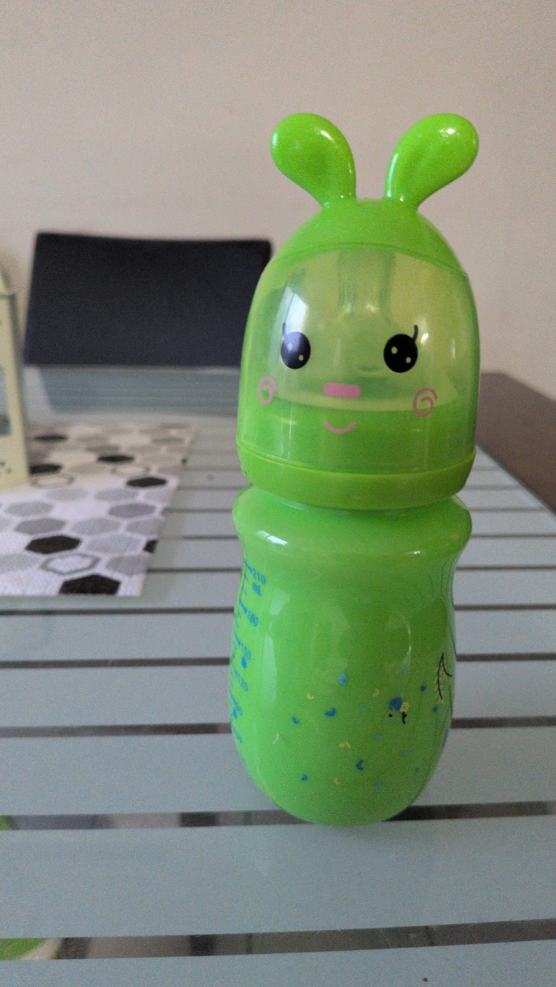 Green Baby Bottle with Bunny Cap