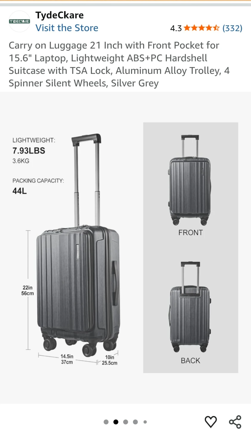 TydeCkare Carry-On Luggage - photo 5