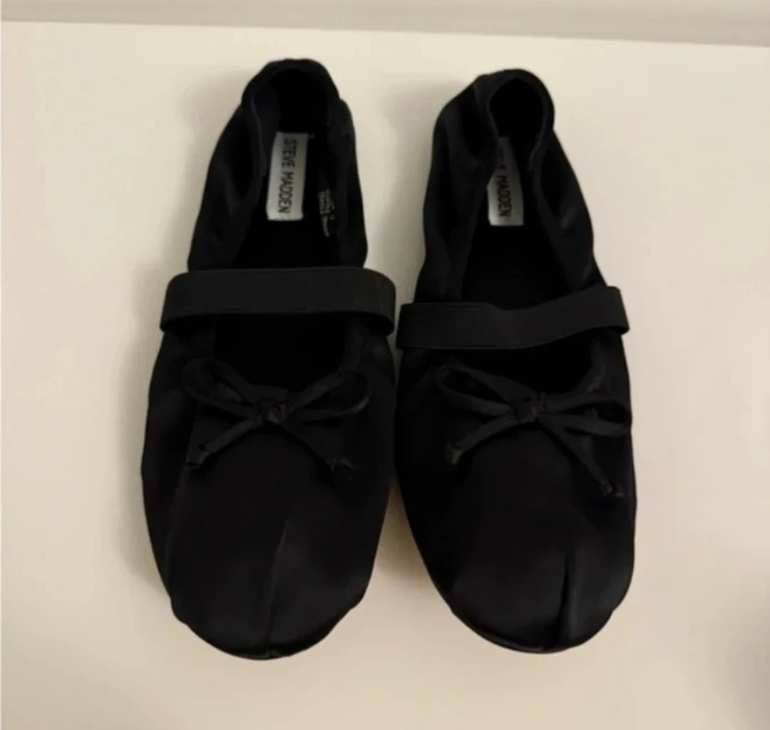 Steve Madden Black Satin Ballet Flats Size 10.5/11 NEW - photo 5