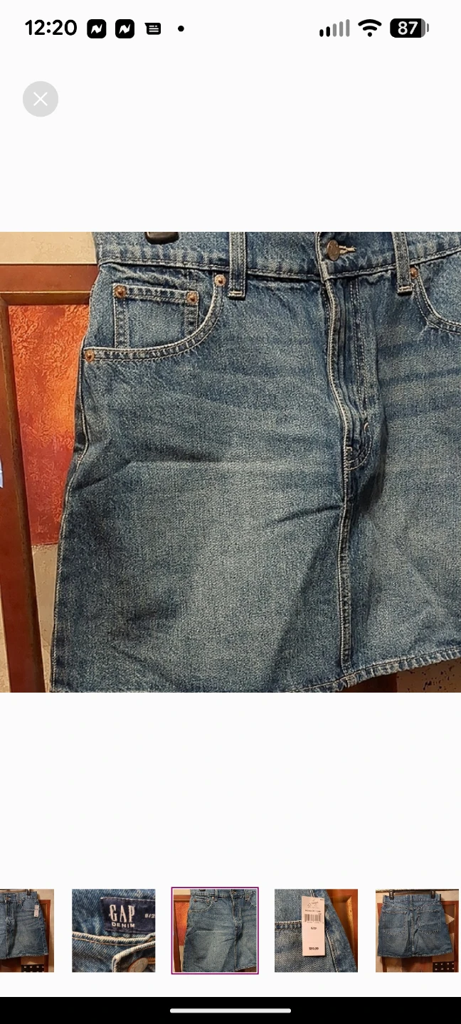 GAP Blue Denim Mini Skirt with Vintage-Inspired Wash - photo 3