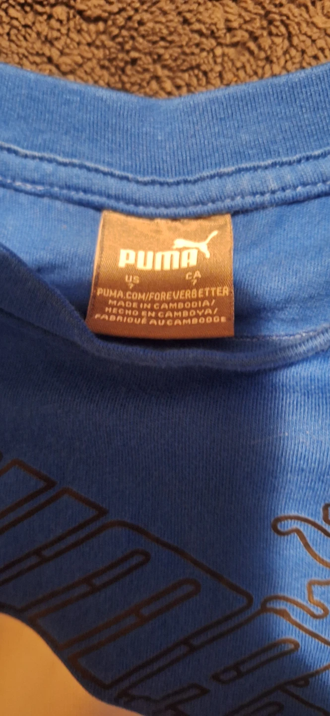 Size 7 Puma Kids T-Shirts (2 Pack) - Black & Blue - photo 2