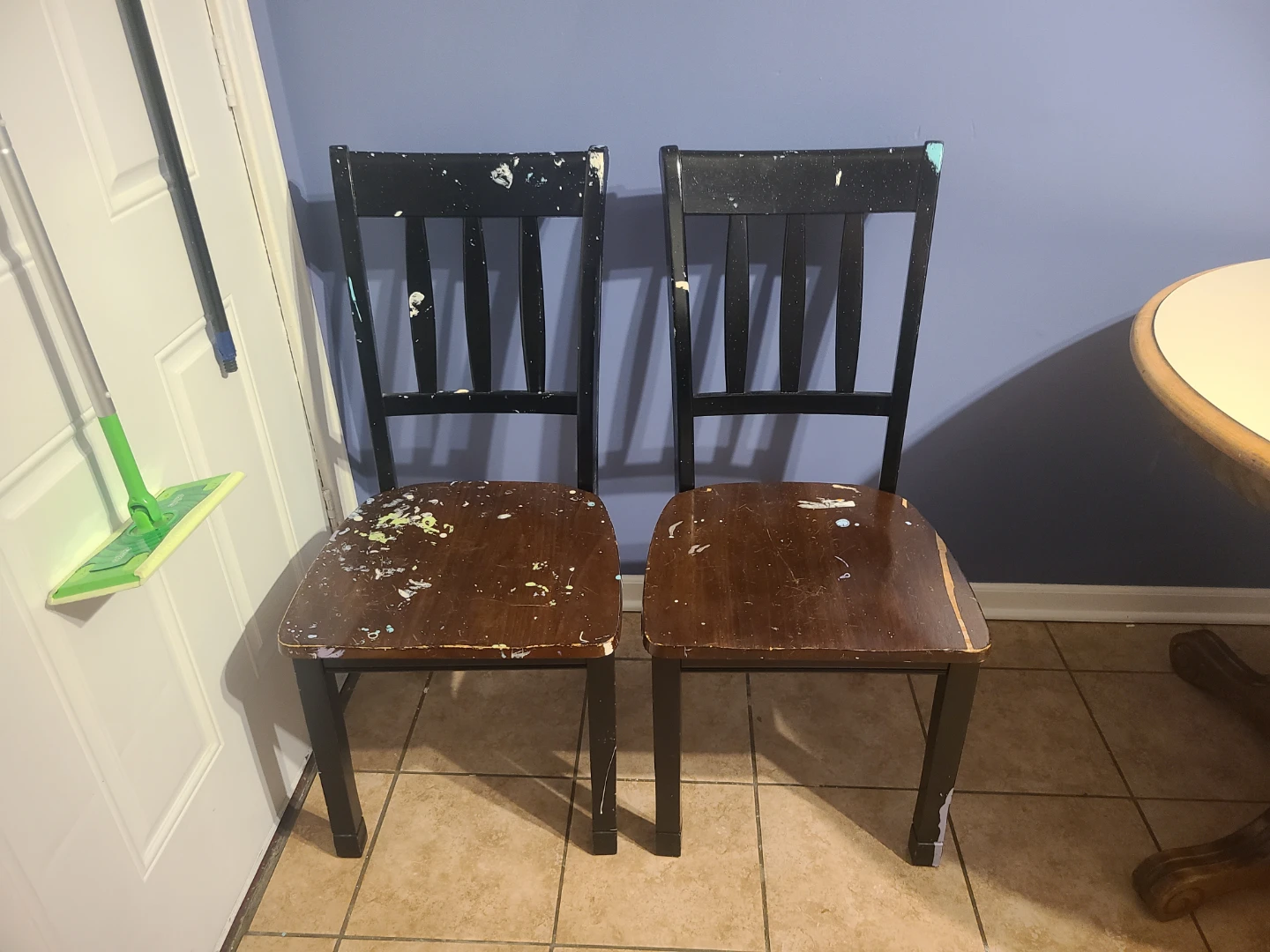 Set of 2 Black Wooden Dining Chairs - photo 2