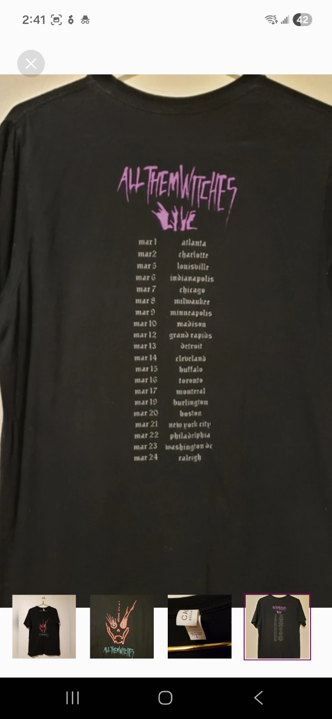 All Them Witches Live Tour T-Shirt Large - photo 3