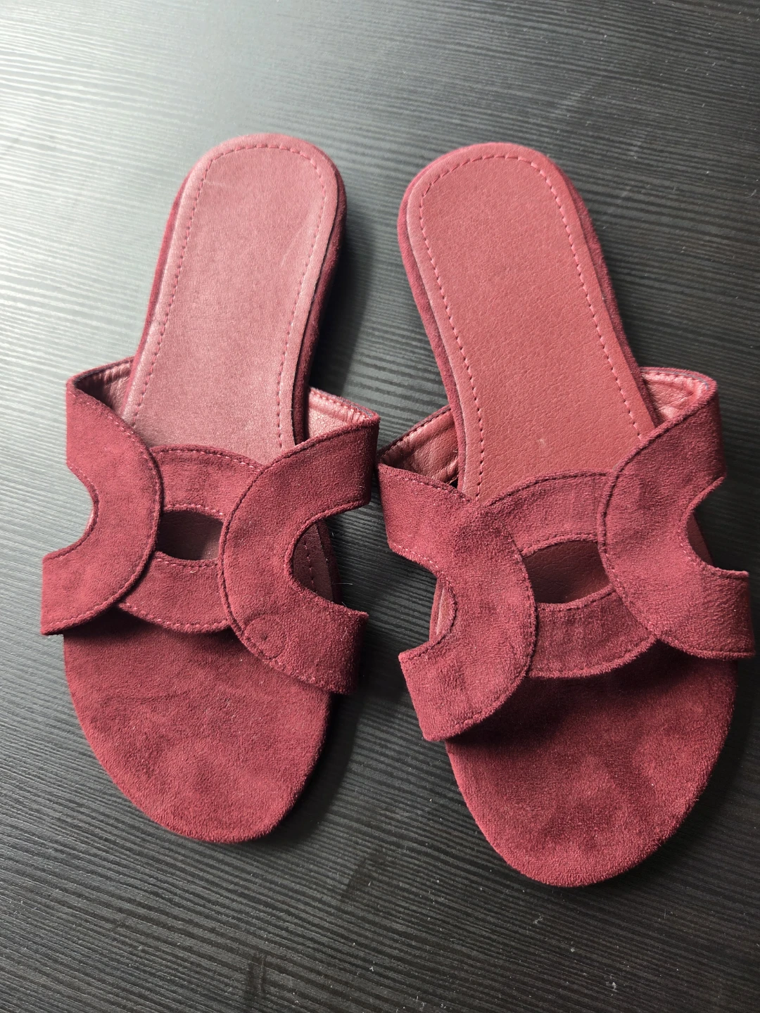 Women's Burgundy Suede Sandals Size 37