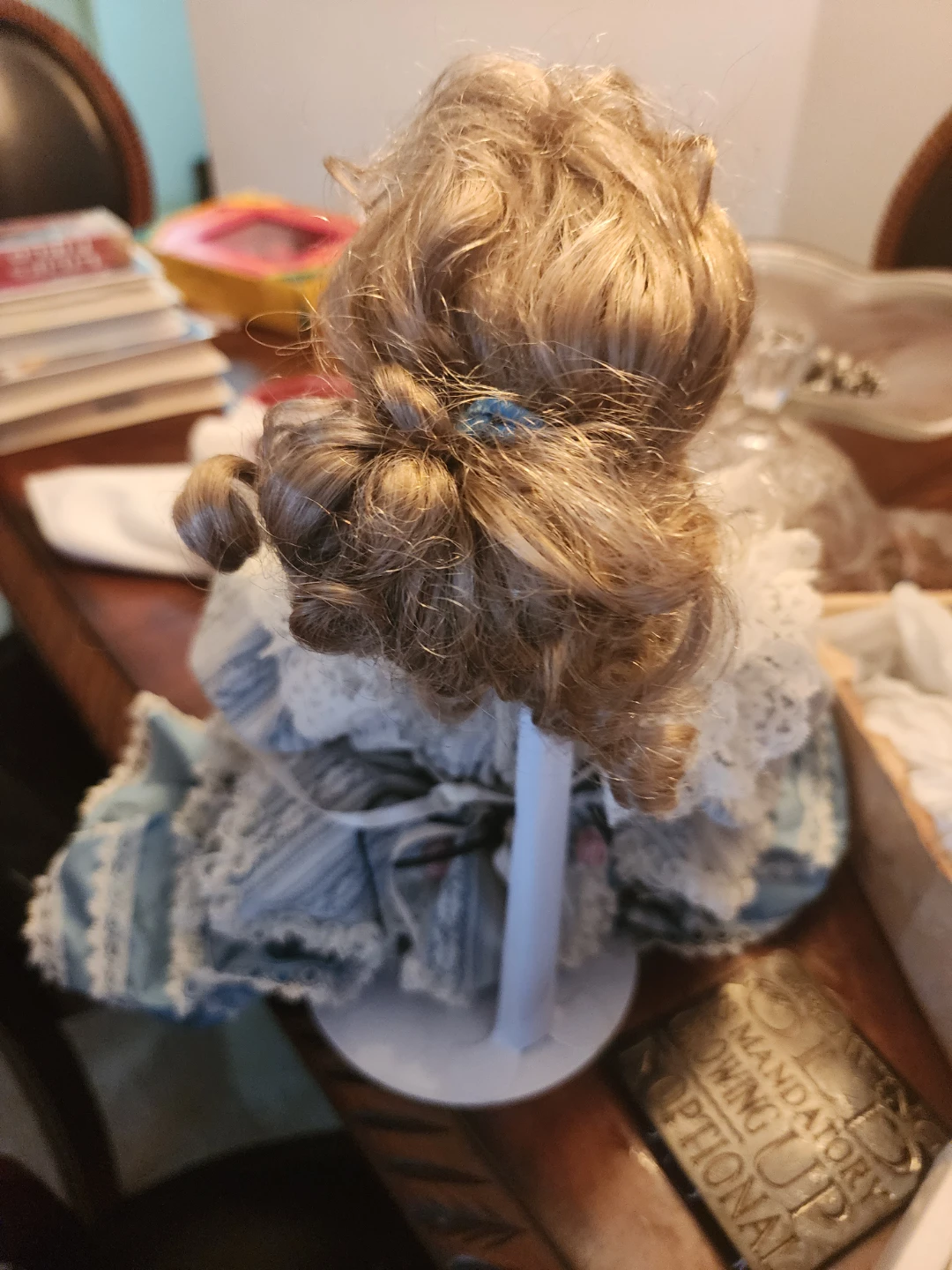 Victorian Style Doll in Blue Dress - photo 2