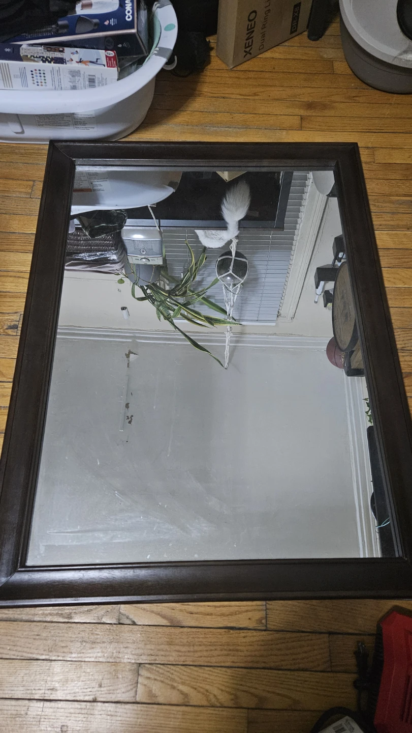 Dark Brown Framed Wall Mirror