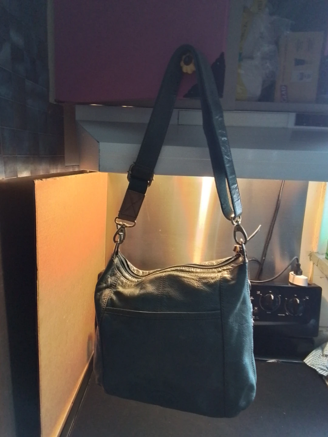 Fossil Morgan Traveler Green Leather Messenger Bag - photo 2