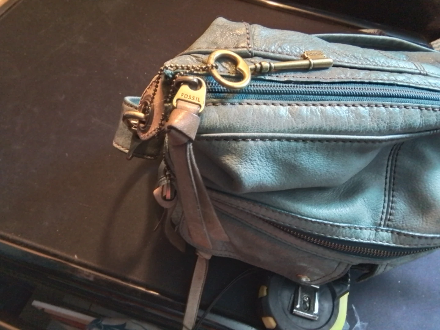 Fossil Morgan Traveler Green Leather Messenger Bag - photo 4