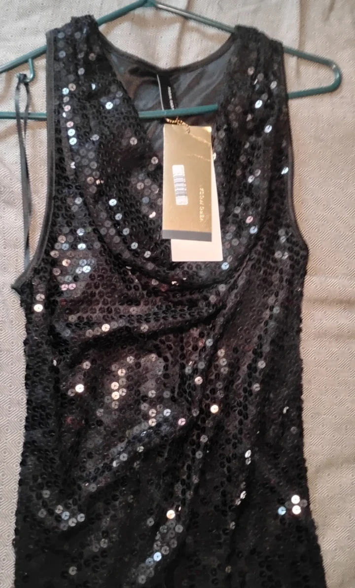 Vero Moda Black Sequin Sleeveless Dress