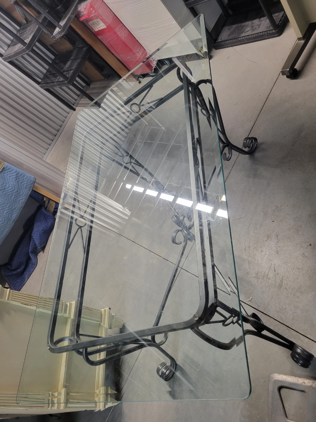 Glass Top Coffee Table with Black Metal Frame
