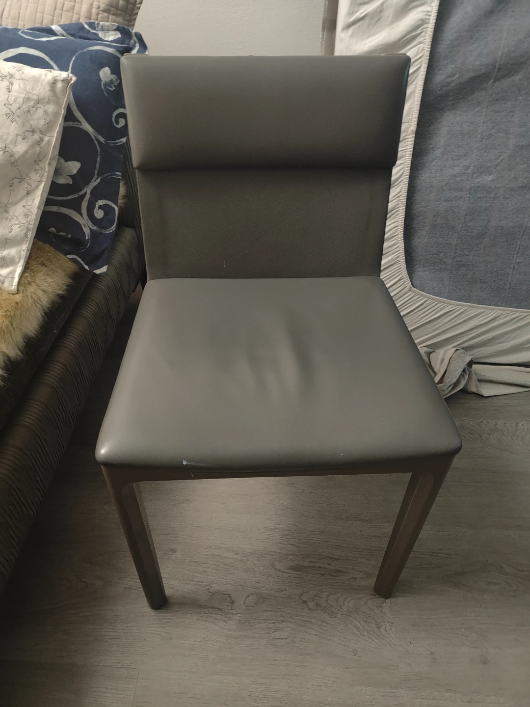 Grey Faux Leather Dining Chair