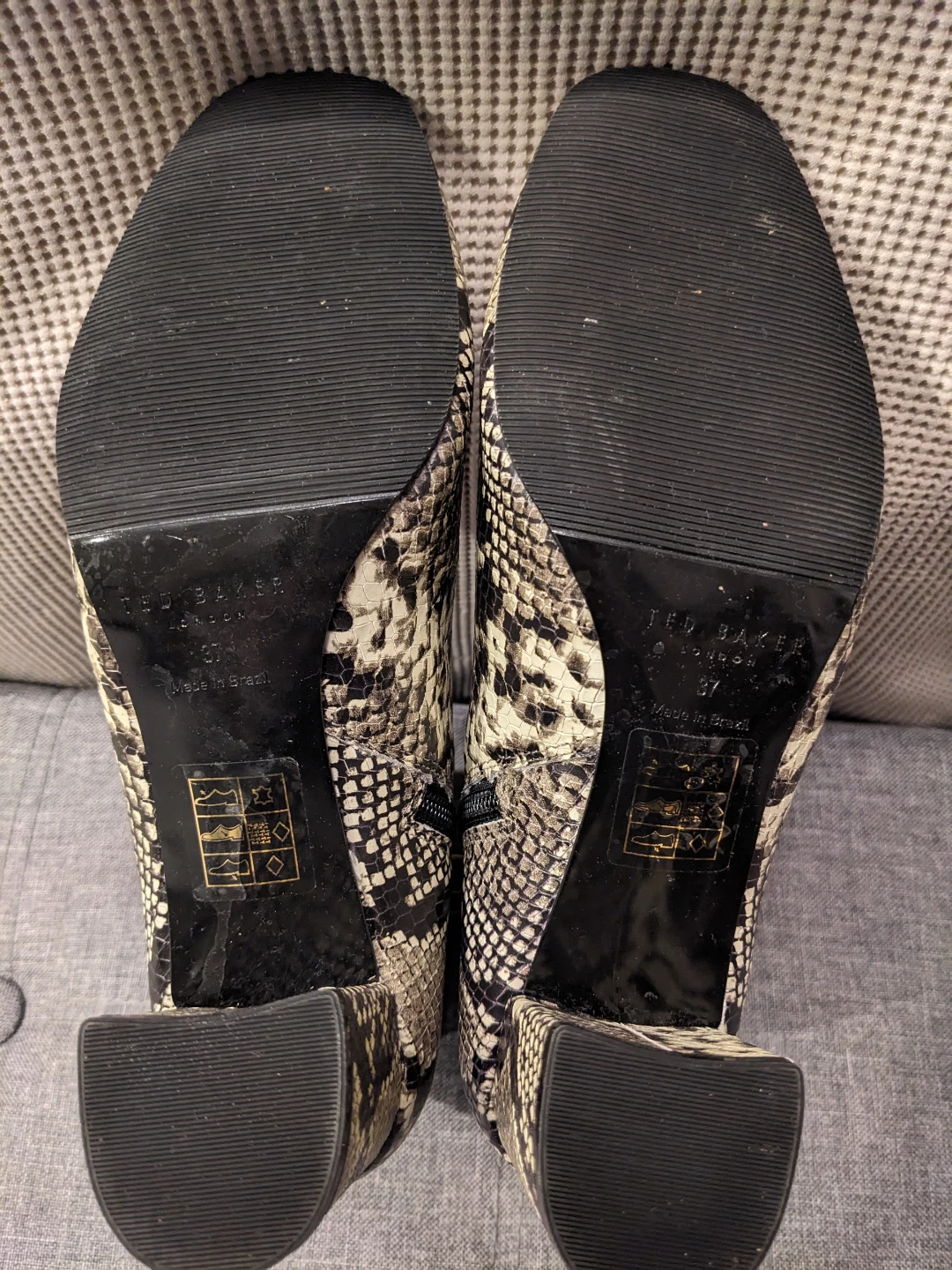 Ted Baker Size 7 Snake Print Block Heel Ankle Boots - photo 5