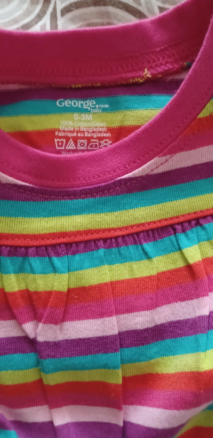 George Baby Long Sleeve Striped Top 0-3M - photo 5
