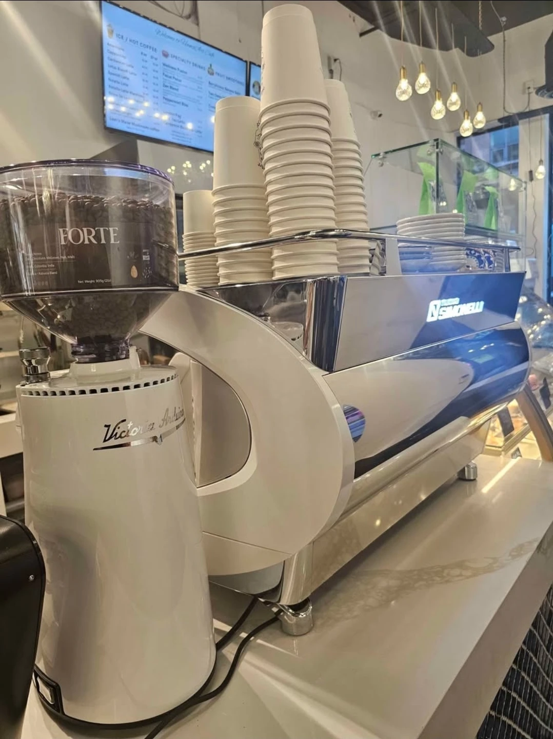Nuova Simonelli Victoria Arduino Espresso Machine and  Grinder