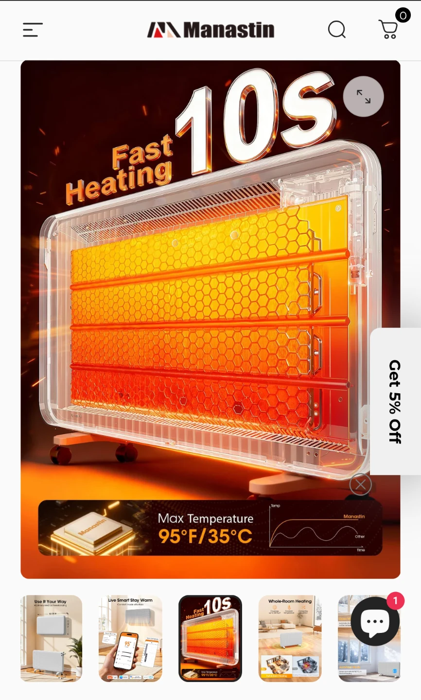 1500W Panel Space Heater - photo 2