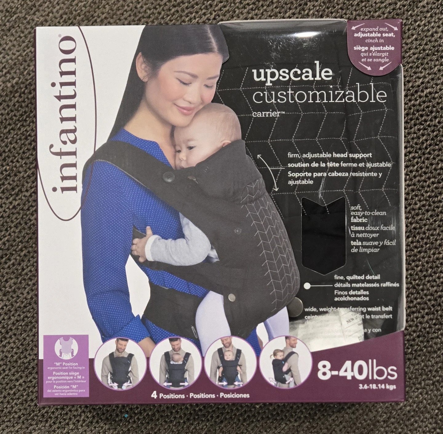 Infantino Baby Carrier Black 8-40lbs