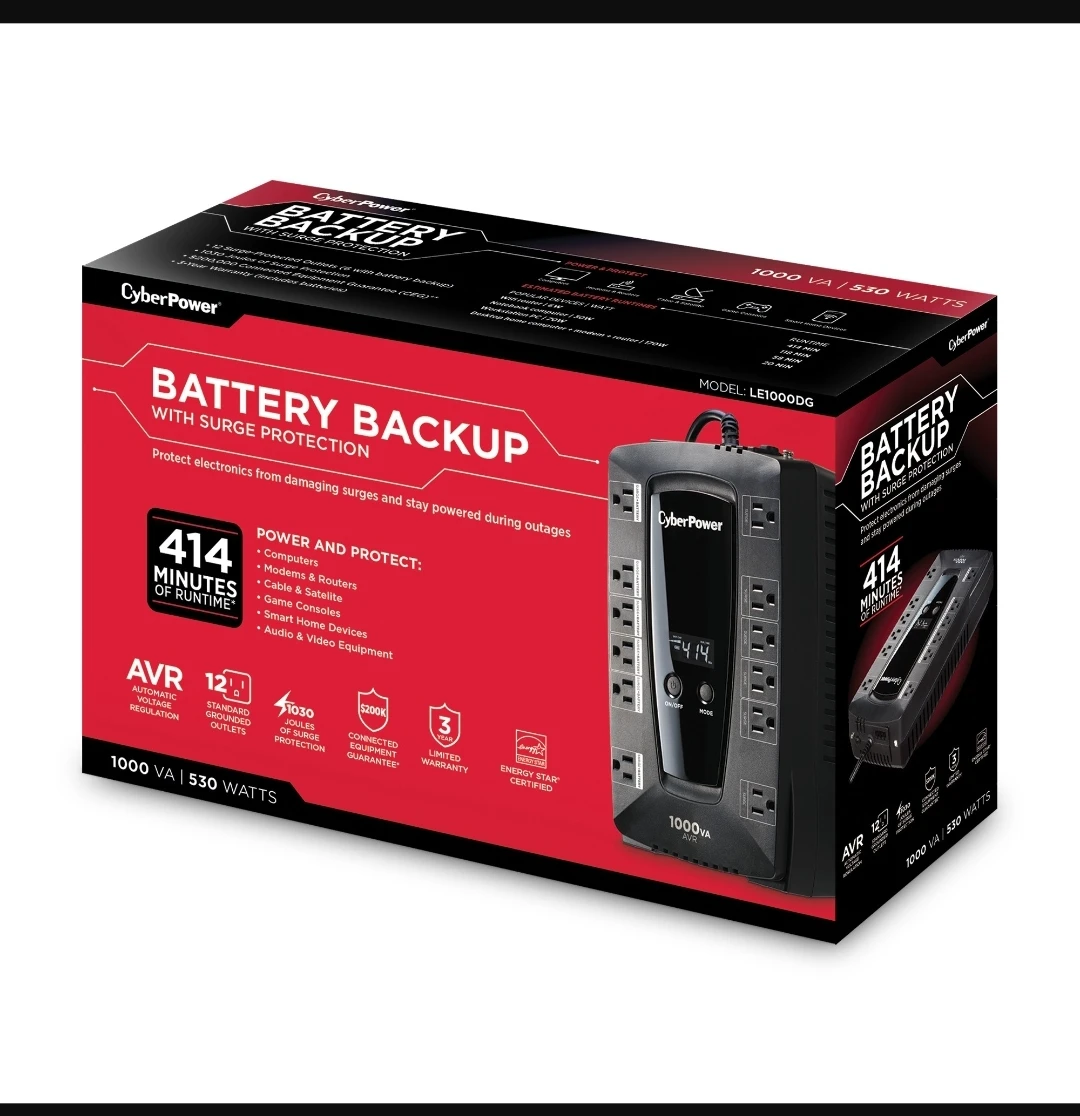 CyberPower 1000VA Battery Backup UPS LE1000DG - photo 5
