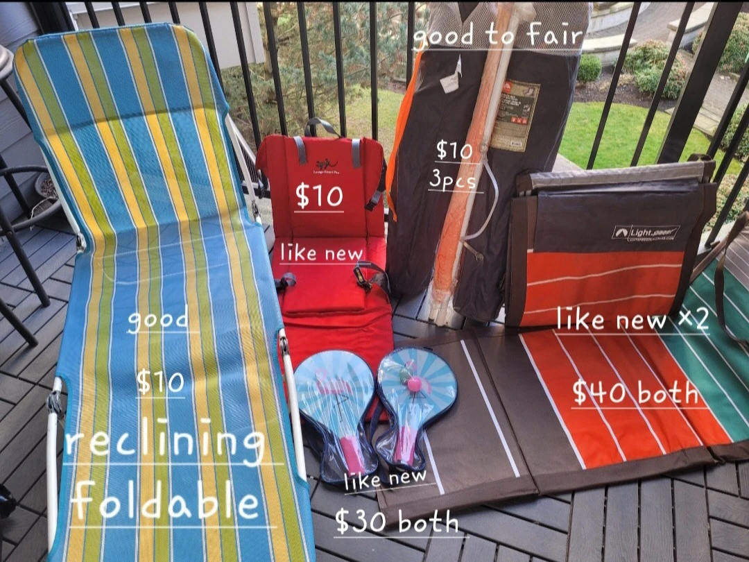 Camping and beach items ALL FOR $45