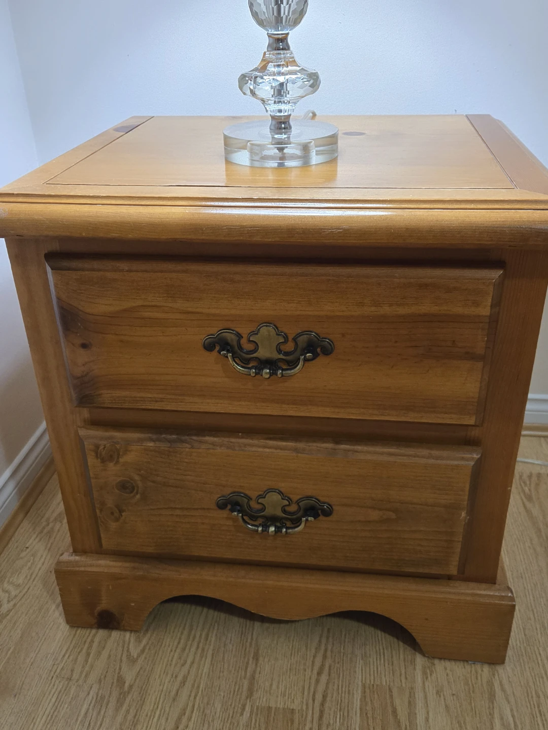 Wooden 2-Drawer Nightstand. 2X