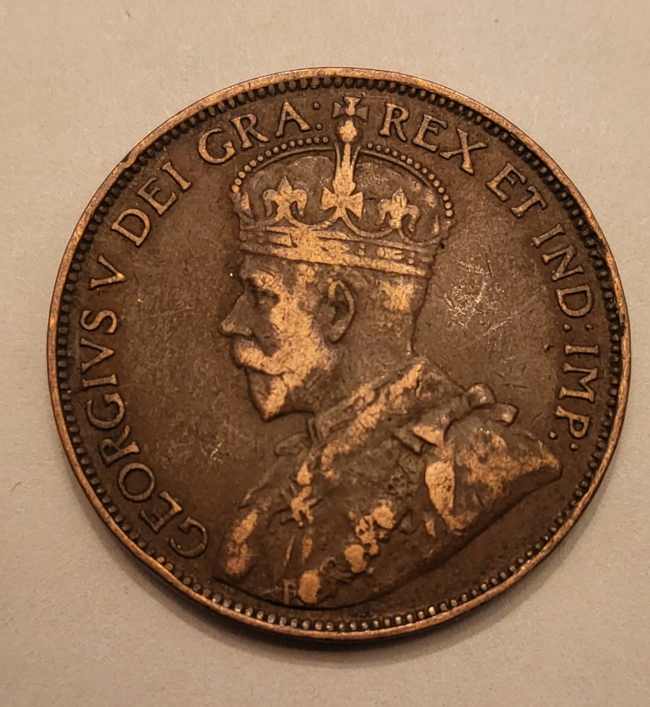1913 Vintage Canadian One Cent Coin - photo 2