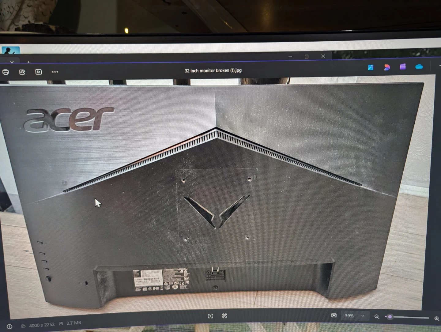 Acer VG27OU LCD Monitor (not working) - photo 2