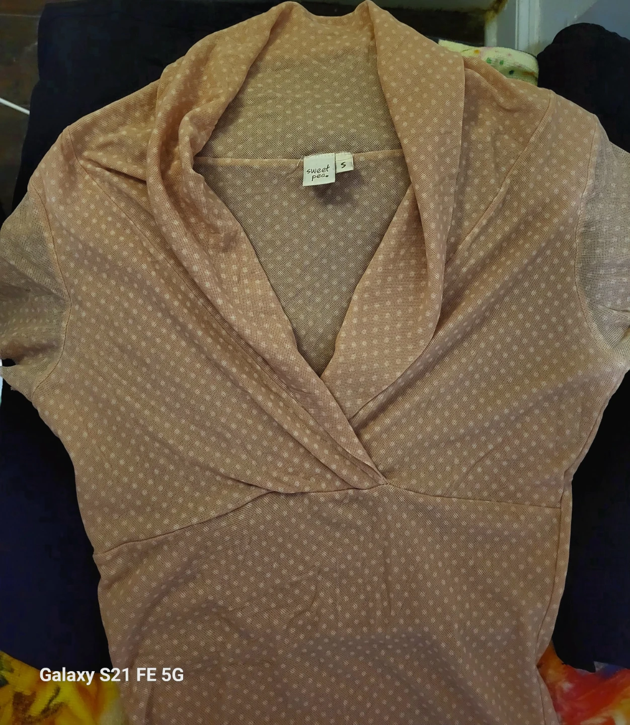 Sweet Pear Polka Dot Collared Top - Size S - photo 4