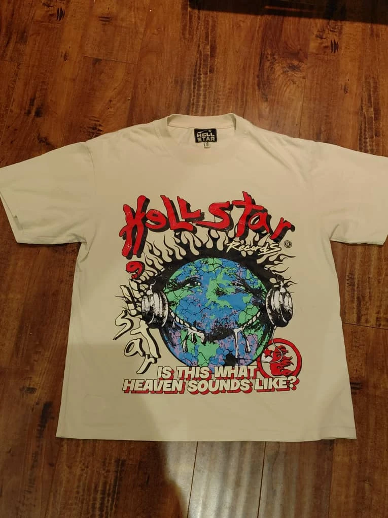 Hellstar Records T-Shirt beige medium