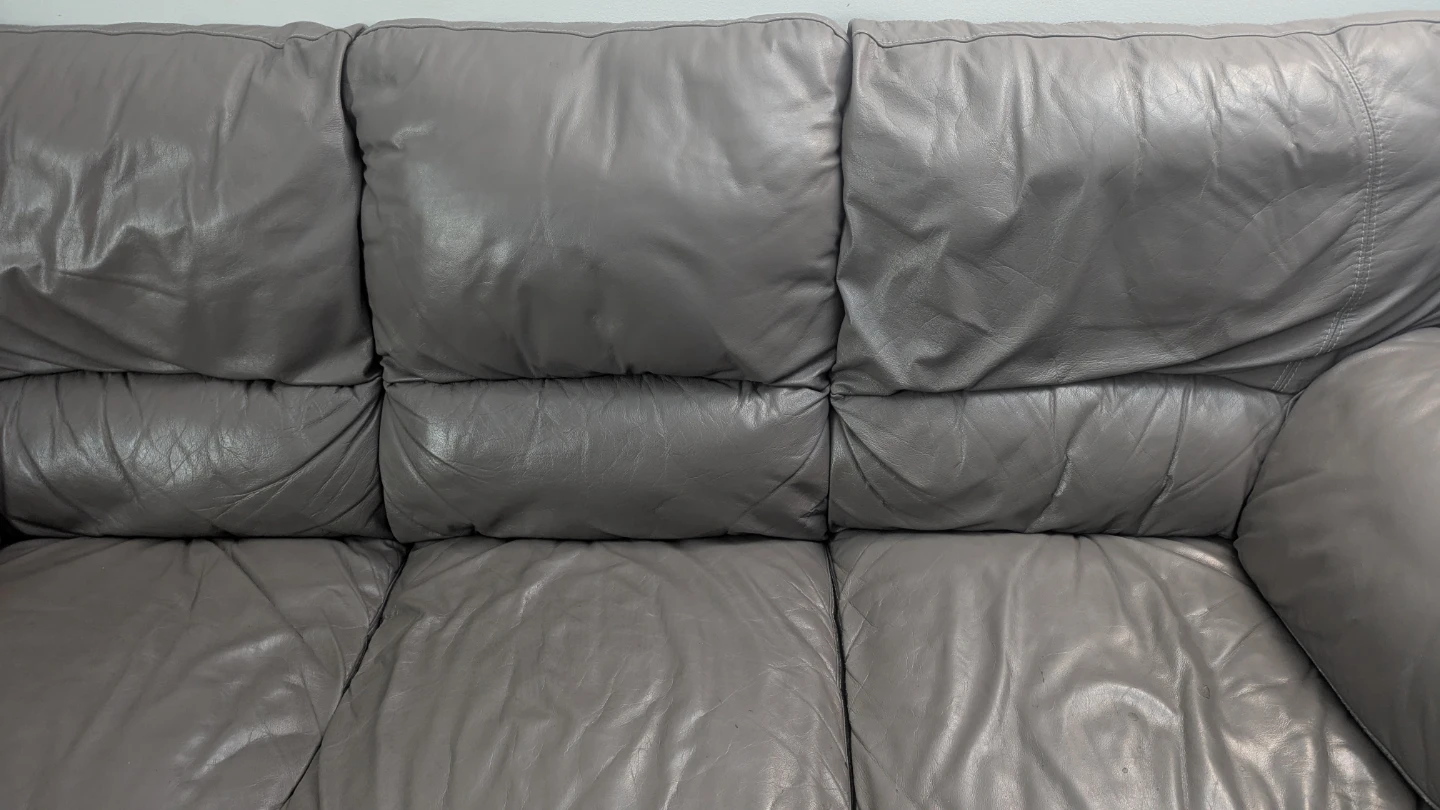 Grey Leather Sofa and separate Recliner - photo 2