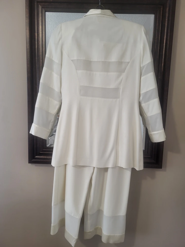 Cream Linen Blend Pant Suit - photo 3